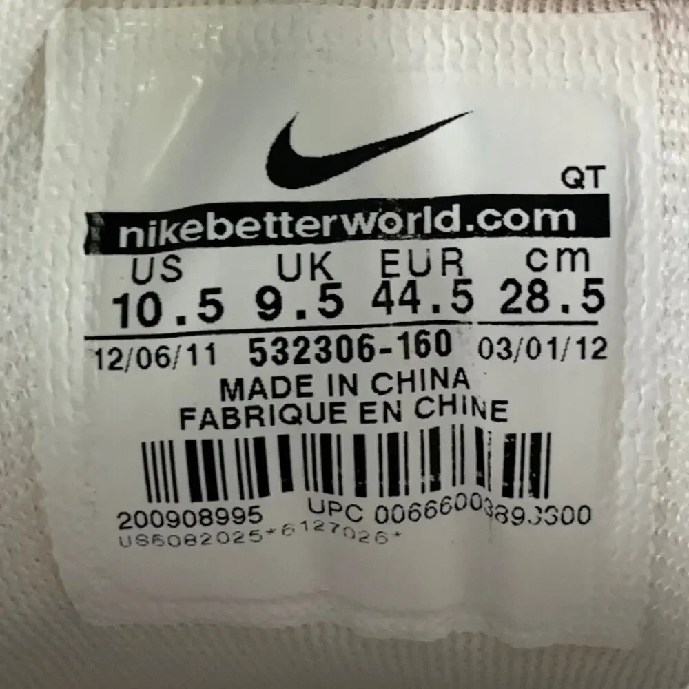 NIKE 2012 10.5 What the Max White Multi Color Color Block Mesh Lace-Up Sneakers